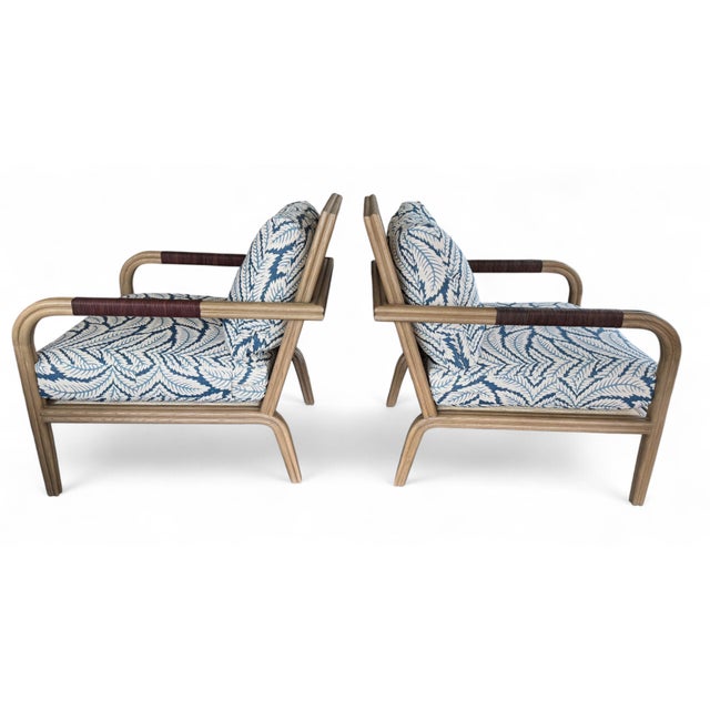 Contemporary Coastal Theodore Alexander Catalina Lounge Chairs, a Pair For Sale - Image 3 of 15
