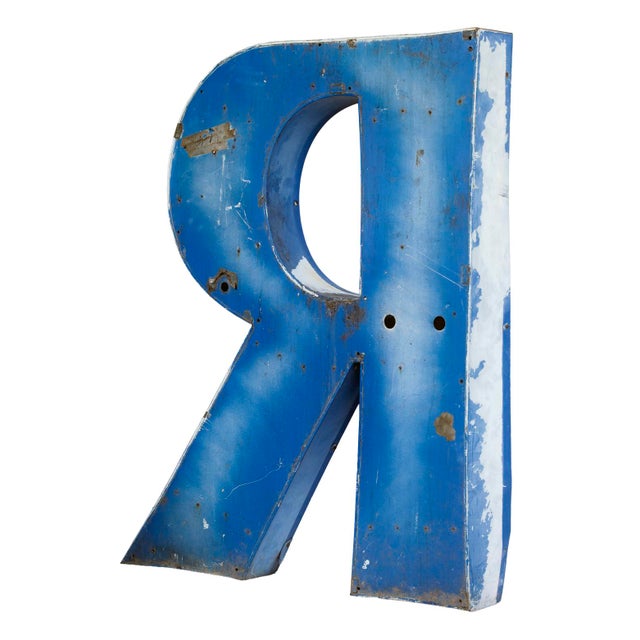 Industrial XL Vintage Neon Upper Case Letter R” For Sale - Image 3 of 10