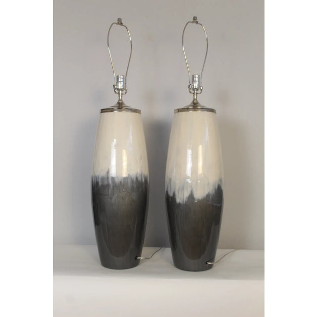 Mid 20th Century Reverse Painted Lamps - a Pair For Sale In Miami - Image 6 of 11