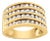 10K Yellow Gold Plated .925 Sterling Silver 1 1/2 Cttw Diamond 4 Row Channel Band Ring (Champagne Color, I2-I3 Clarity) Ring Size 6 For Sale