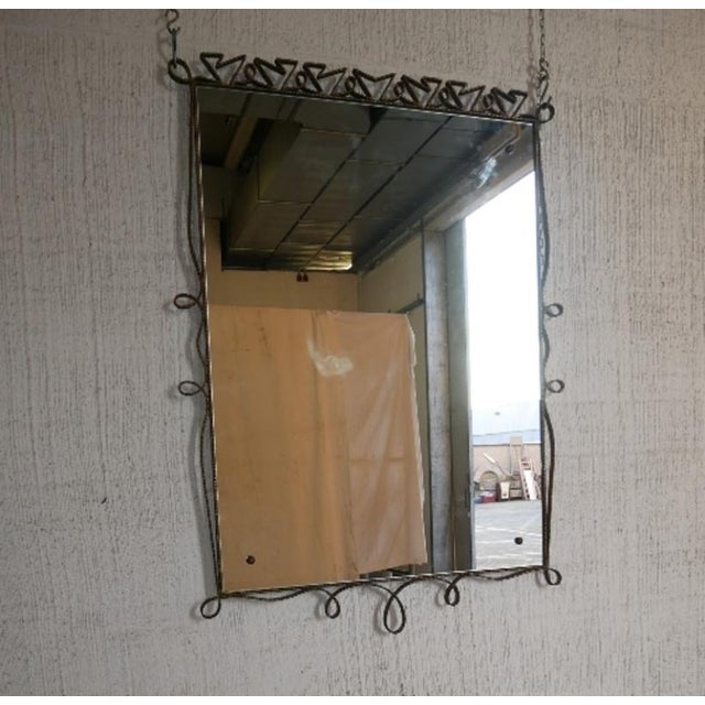 Italian Modernist Metal Mirror by Pier Luigi Colli, 1940s For Sale - Image 3 of 18