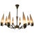 Metal Stilnovo Eight-Arm Brass and Glass Chandelier For Sale - Image 7 of 7