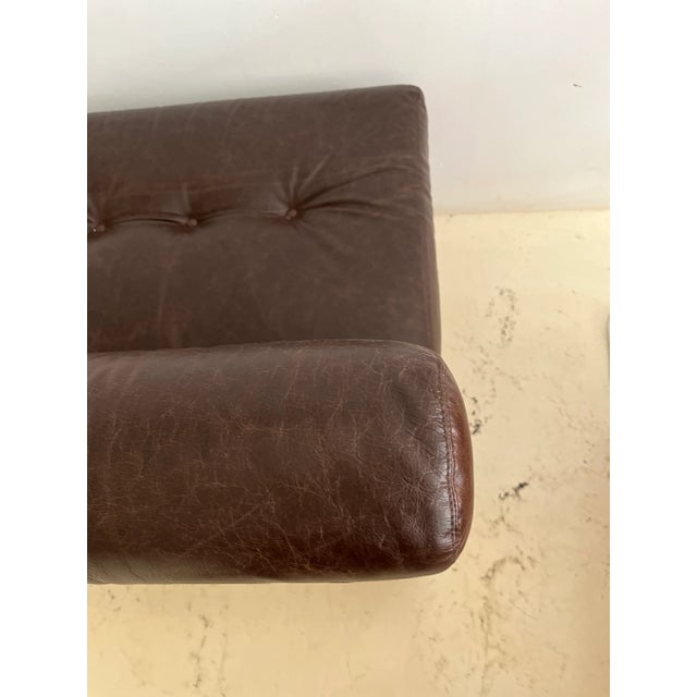 Mid-Century Modern Brown Armchair in Fiberglass Shell For Sale - Image 3 of 9