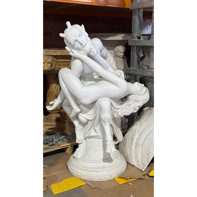 Life-Sized Sculpture of Greek God Pan, 20th Century, Marble For Sale - Image 6 of 6