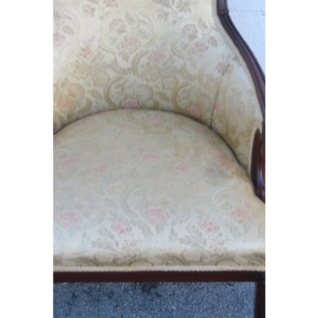 Brown 1940s Carved Mahogany Fireplace Living Bed Room Side Chairs a Pair 6277 For Sale - Image 8 of 18