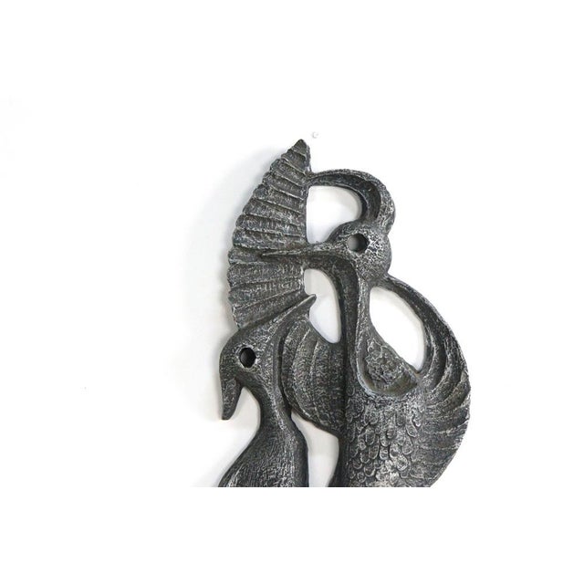 Gray Brutalist Resin Wall Decoration of Cranes from Ars Munda For Sale - Image 8 of 10