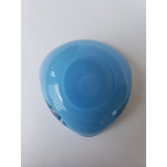 1950s Alfredo Barbini Murano Glass Bowl Ashtray Blue Gold For Sale - Image 5 of 13