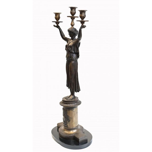 Empire Bronze Candleholders, Set of 2 For Sale - Image 5 of 14