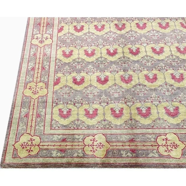 Handwoven Arts and Crafts Style Area Rug 8’10” X 11’10” For Sale - Image 4 of 12