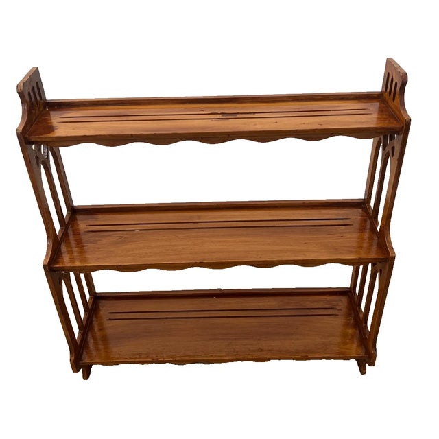 Gorgeous Antique Walnut Plate Shelf small Book Display Free standing or wall mount 26" X 7" Deep X 24" wide. ““Very Good...