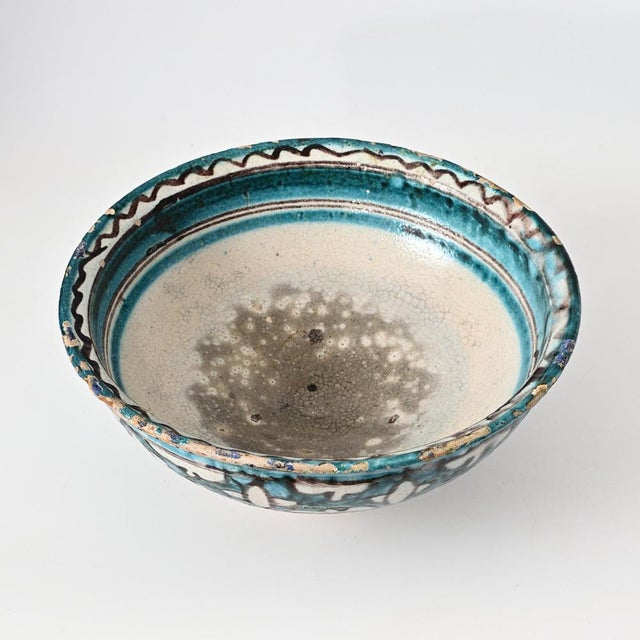 Large Vintage Uzbek Pottery Bowl, 1950s For Sale - Image 6 of 10