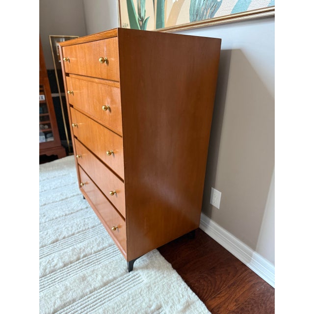Vintage Mid Century Chest of Drawers Tallboy Dresser by Rockford For Sale In Houston - Image 6 of 12