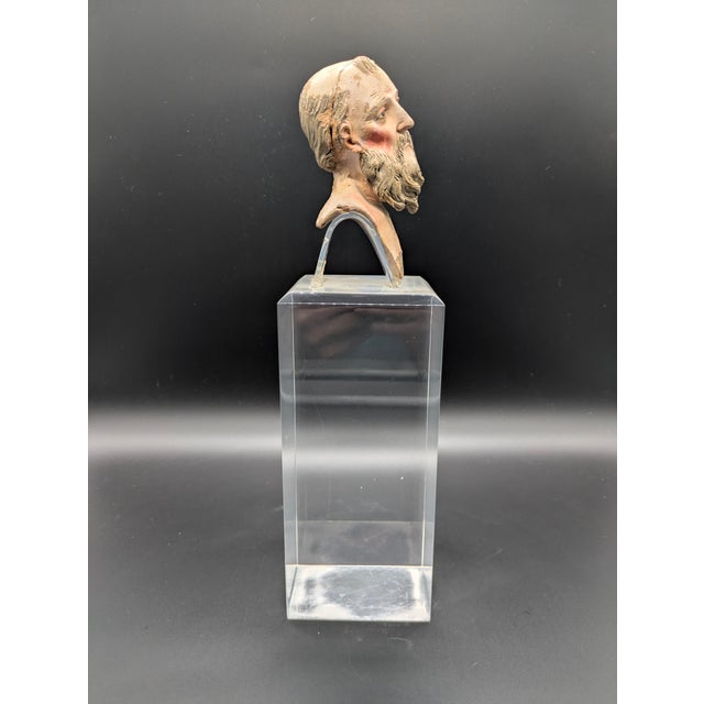 Late 18th Century Neapolitan Glass-Eyed Santon Head For Sale In Portland, OR - Image 6 of 12