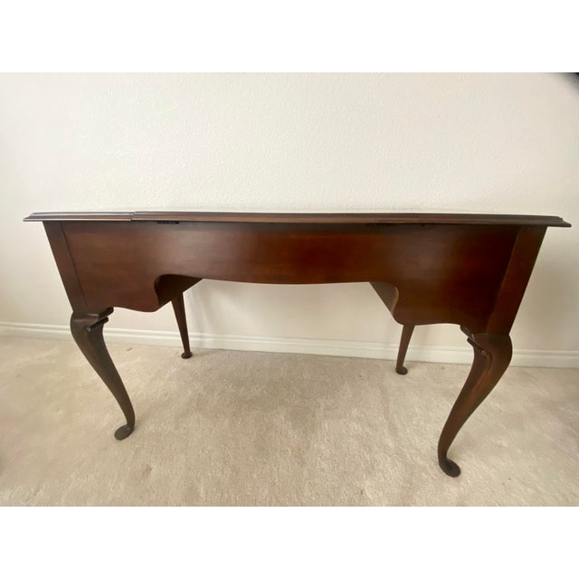Wood Vintage Drexel Cherry Collection Vanity Dressing Table With Mirror Excellent Condition For Sale - Image 7 of 11