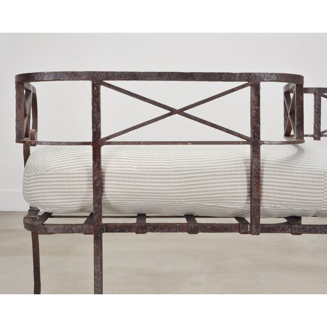 20th C. French Neoclassical Iron Tête-À-Tête Garden Bench For Sale - Image 15 of 18
