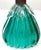 Mid 20th Century Archimede Seguso Murano Ribbed Emerald Green Glass Lamp Applied Crystal Collar For Sale - Image 12 of 16