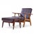 Mid-Century Modern Hans Wegner for Getama Ge-290 Mid Century Danish Teak High Back Lounge Chairs - Pair With Ottoman For Sale - Image 3 of 11
