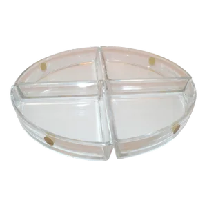 1970s Alessi 4 Part Hors d'Oeuvres Service Crystal Glass Designed Ettore Sottsass