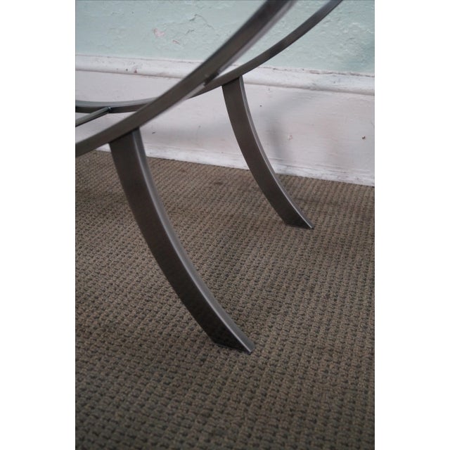 Silver Design Institute of America Brushed Metal Console For Sale - Image 8 of 10