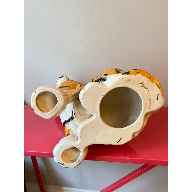 1976 Hollywood Regency Ceramic Studio Artist Signed Tiger Sculpture Figure For Sale - Image 9 of 13