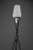 Elegant mid-century floor lamp – black painted iron with milk-glass shade in the style of stilnovo. dimensions: h 107 cm ×...