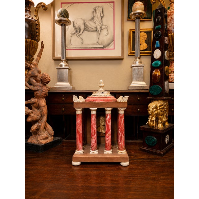 Wood Grand Tour Architectural Capriccio Executed in the Italian Neoclassical Manner With Double Imperial Cameo For Sale - Image 7 of 10