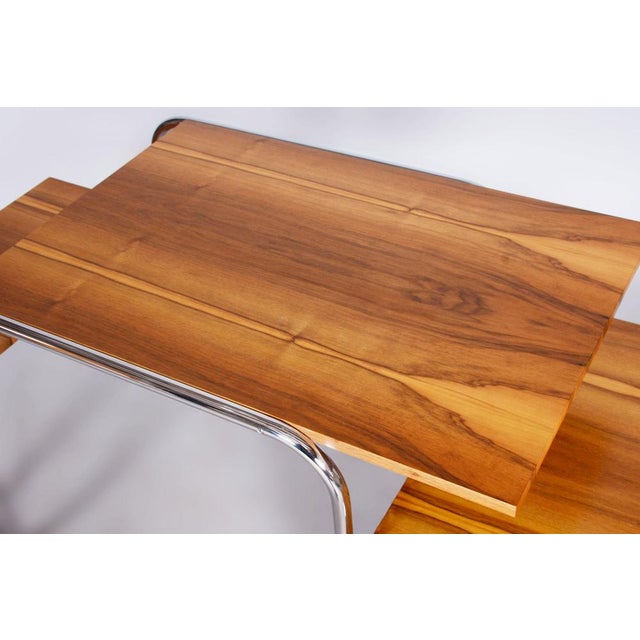 Brown Czech Bauhaus Walnut Writing Desk by André Lurcat, 1930s For Sale - Image 8 of 16