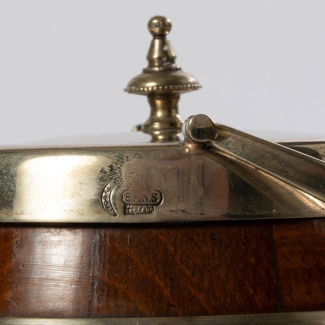 Antique English Oak Biscuit Barrel For Sale - Image 9 of 12