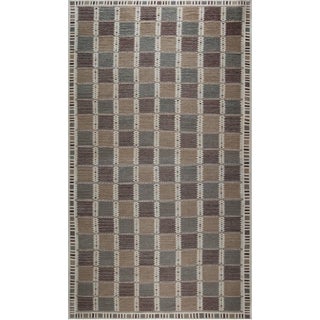 Modern Flatweave Geometric Warm Tan Handmade Rug "Dentelle" by Doris Leslie Blau For Sale