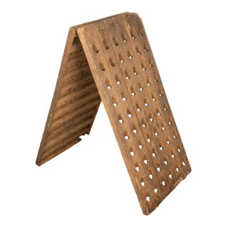 Antique French Veuve Clicquot Champagne Wine 120 Bottle Oak Riddling Rack 1869 For Sale