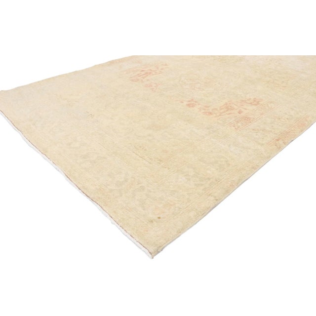 Vintage Turkish Sivas Rug with Romantic English Country Cottage Style 04'05 x 07'06. With a timeless botanical pattern and...