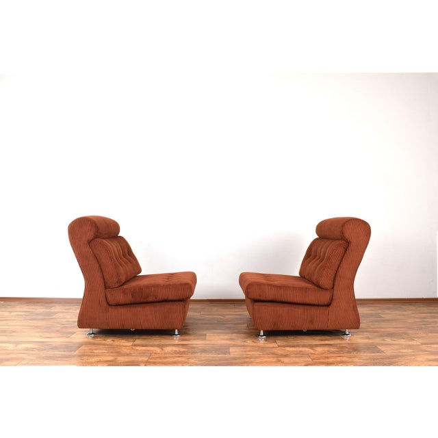 Mid-Century Modern Vintage Italian Lounge Chairs, 1970s, Set of 2 For Sale - Image 3 of 18