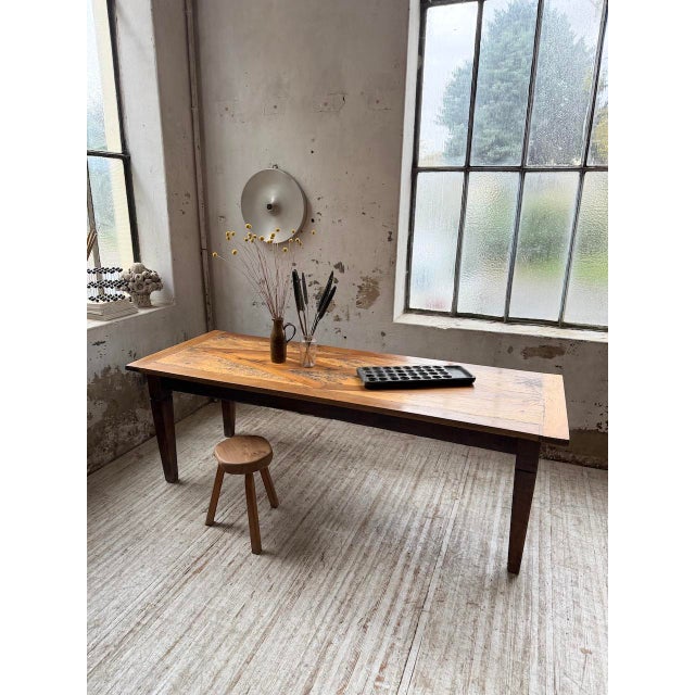 Parquet-Topped Farmhouse Table, 1900s For Sale - Image 12 of 18