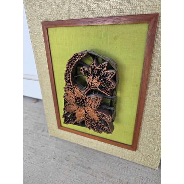 Framed Pair of Antique Copper Textile Printing Blocks For Sale - Image 4 of 7