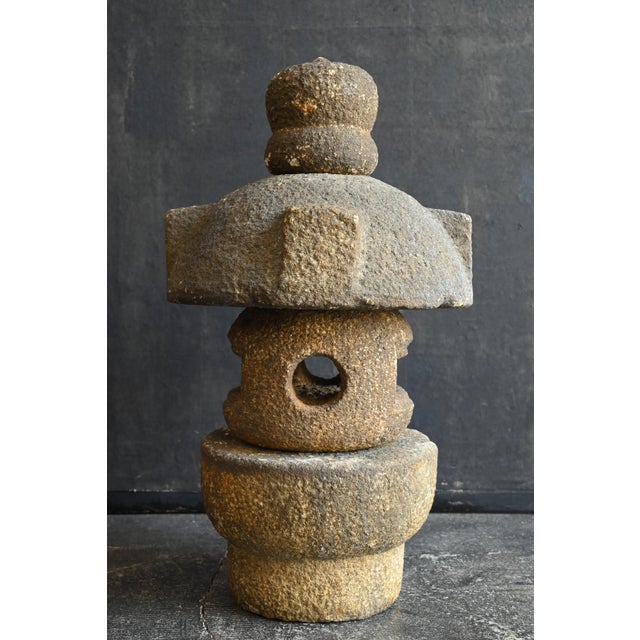 Antique Japanese Granite Stone Lantern / Taisho-Showa Era / Garden Ornament For Sale - Image 15 of 17
