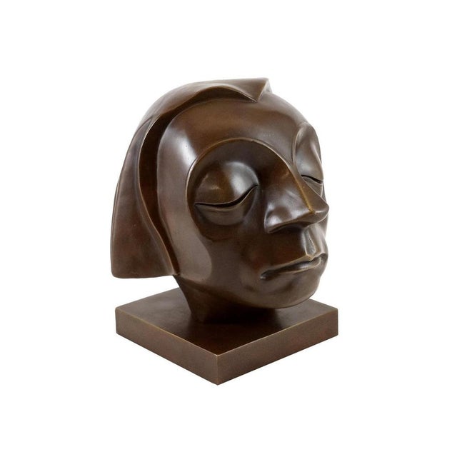 Expressionist Sculpture of Head, 20th Century, Bronze For Sale - Image 3 of 9