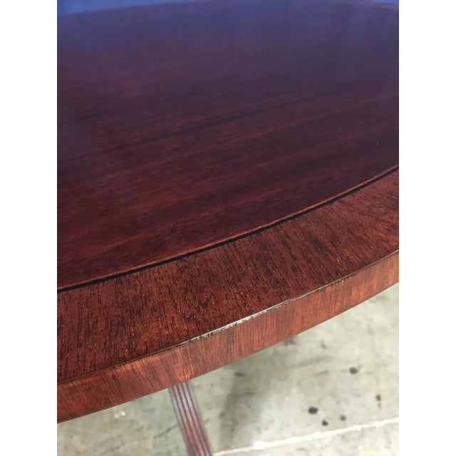 42” Round Banded Mahogany Georgian Style Accent Foyer Table by Leighton Hall. Made-To-Order For Sale In Atlanta - Image 6 of 10