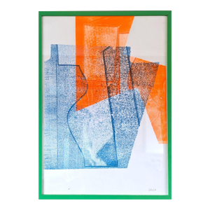 Contemporary 'All the Angles' Original Abstract Geometric Monoprint by British Artist Olivia Bouzyk, Framed