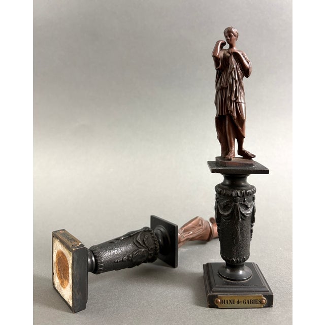 19th Century Grand Tour Neo-Classical Nude Bronze Statuettes, 1800s, Set of 2 For Sale - Image 9 of 13