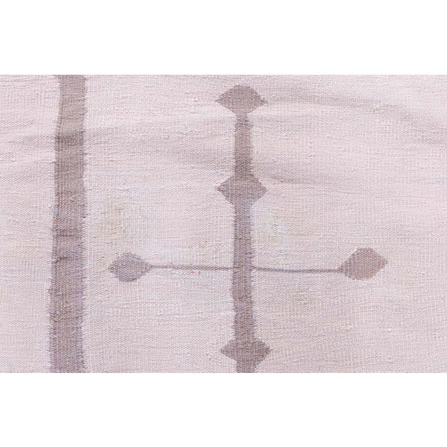 Doris Leslie Blau Vintage Indian Dhurrie Geometric Pink Flatweave Cotton Carpet For Sale - Image 9 of 10