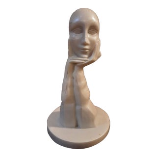Head Hands Thinker Sculpture Figurine Abstract For Sale