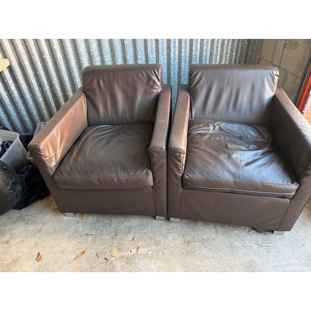 Animal Skin Authentic Cappellini Italy Leather Armchairs (2) - Modern Designer Furniture For Sale - Image 7 of 7
