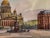 Original Galina Karmatskaya St. Petersburg Square Pen and Watercolor Painting, Matted For Sale - Image 6 of 12