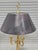 Metal Late 20th Century 3 French Horns Bouillotte Brass Floor Lamp W Black Shade For Sale - Image 7 of 7