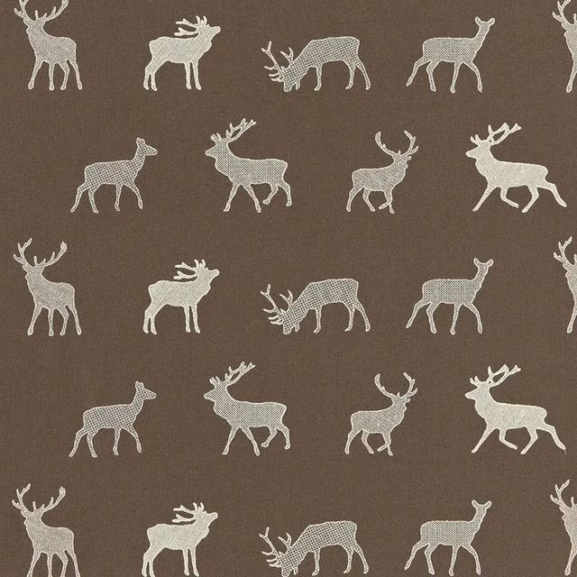 Sample - Schumacher Caribou Embroidery Fabric in Java For Sale