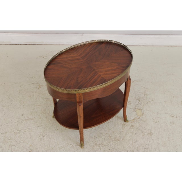 Baker Furniture Company Baker Oval Mahogany 2 Tier Occasional Table For Sale - Image 4 of 14