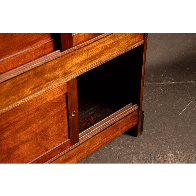 Antique Oak Barber Shop Display Cabinet For Sale - Image 11 of 13
