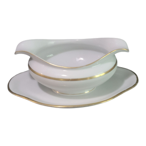 Late 20th Century Eschenbach Bavaria Germany Baronet Regina Gold White Gravy Boat