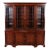 Kindel Furniture Georgian Carved Mahogany Lighted Breakfront Bookcase Cabinet For Sale