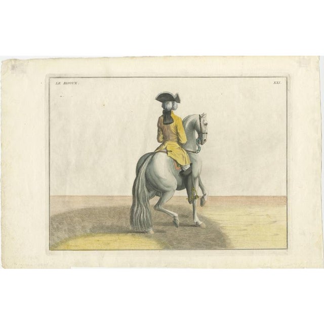 After Friedrich Wilhelm Baron d’Eisenberg, Manège Horse Plates, Le Bijoux, Le Parfait & Le Gendarme, 1727, Engravings, Set of 3 For Sale - Image 3 of 6
